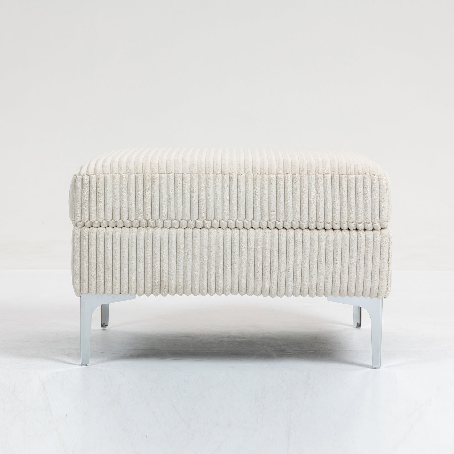 Modular Sectional Sofa Square Ottoman Module,Storage Ottoman Footrest,Beige