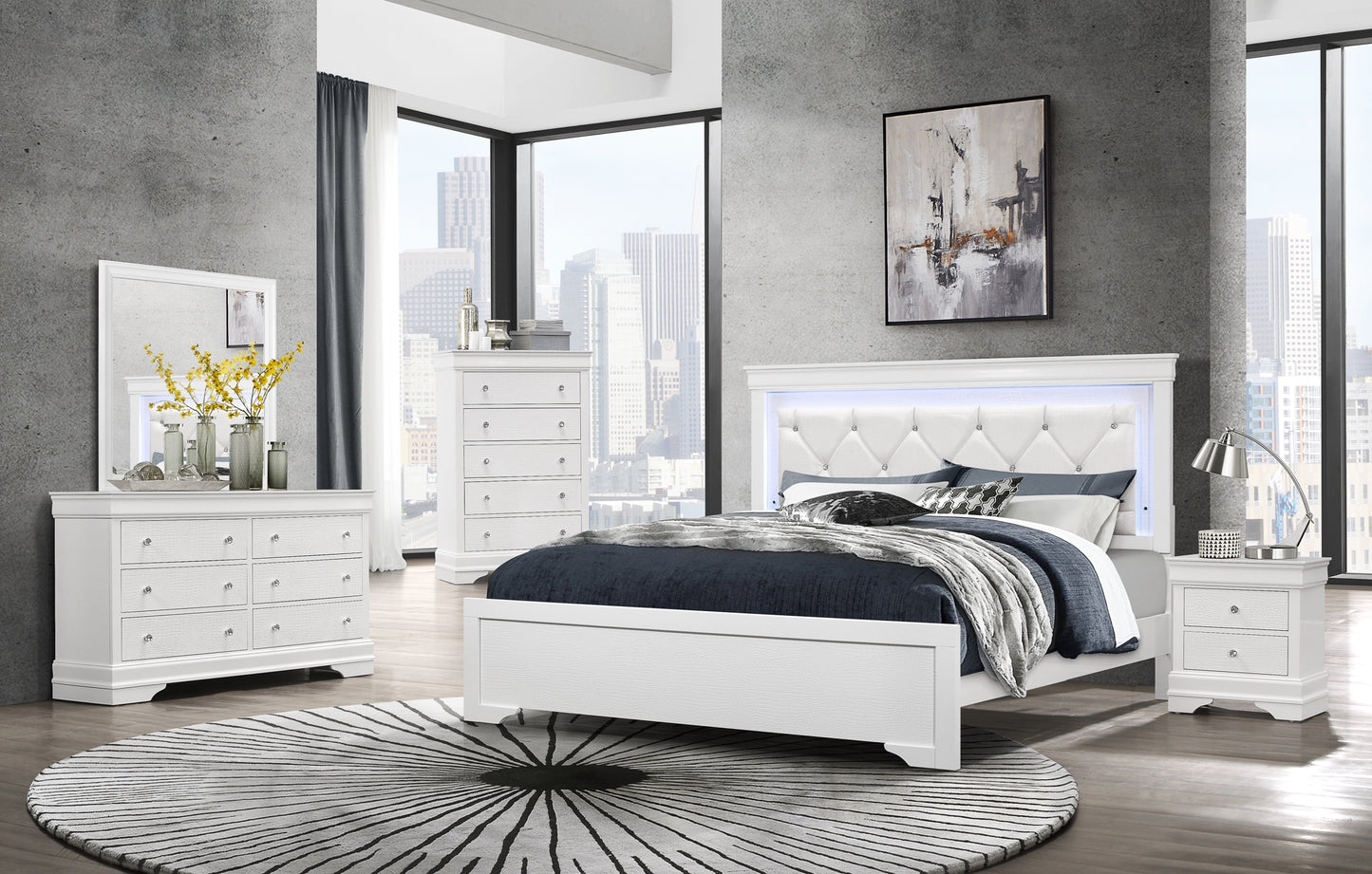 SHAKER CROCODILE METALLIC WHITE DRESSER