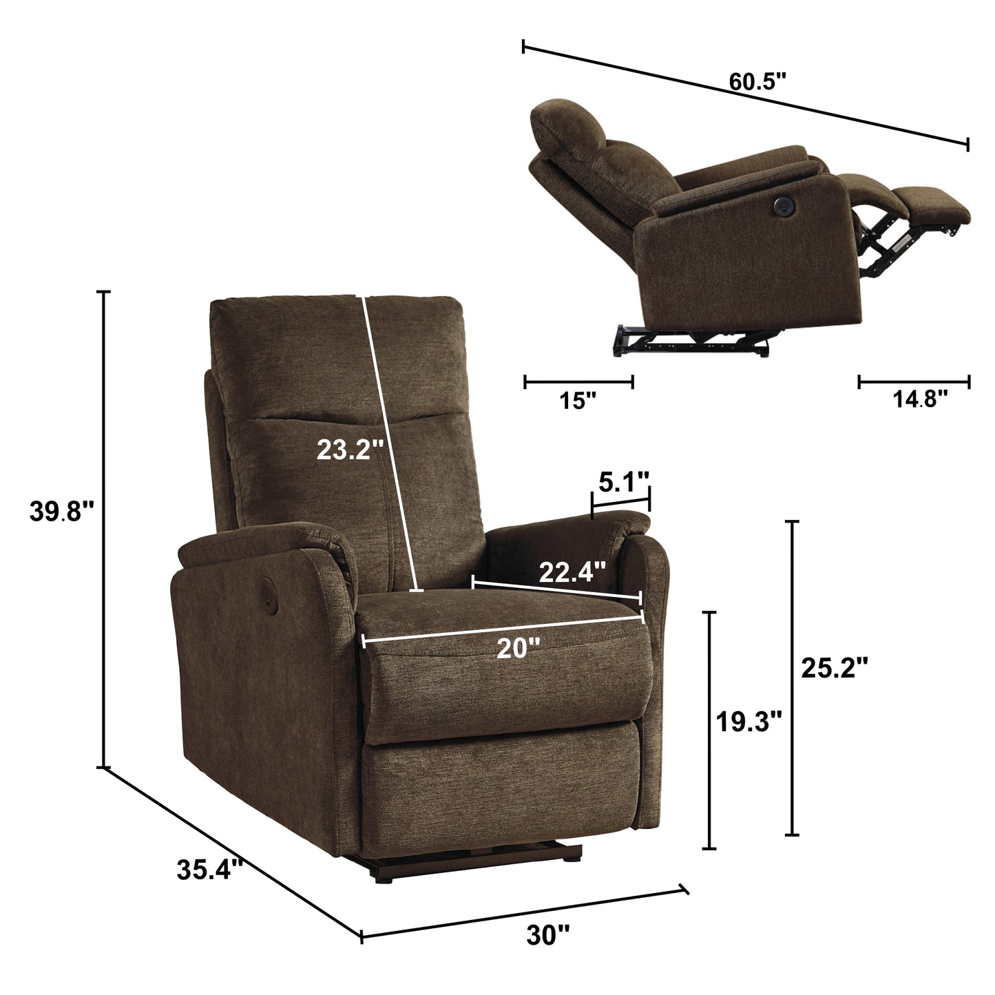Recliner Chair With Power function easy control big stocks , Recliner Single Chair For Living Room , Bed Room