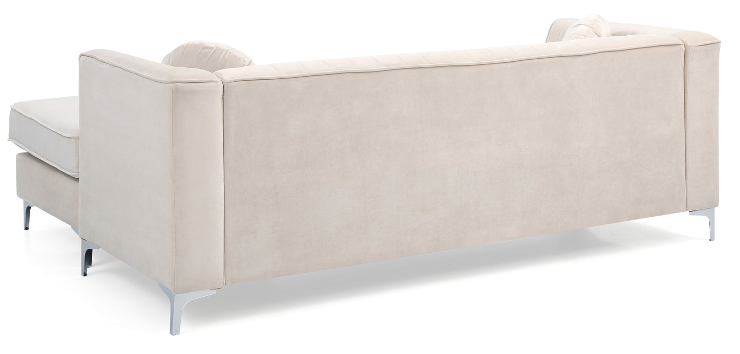 Glory Furniture Delray G797B-SC Sofa Chaise ( 3 Boxes) , IVORY