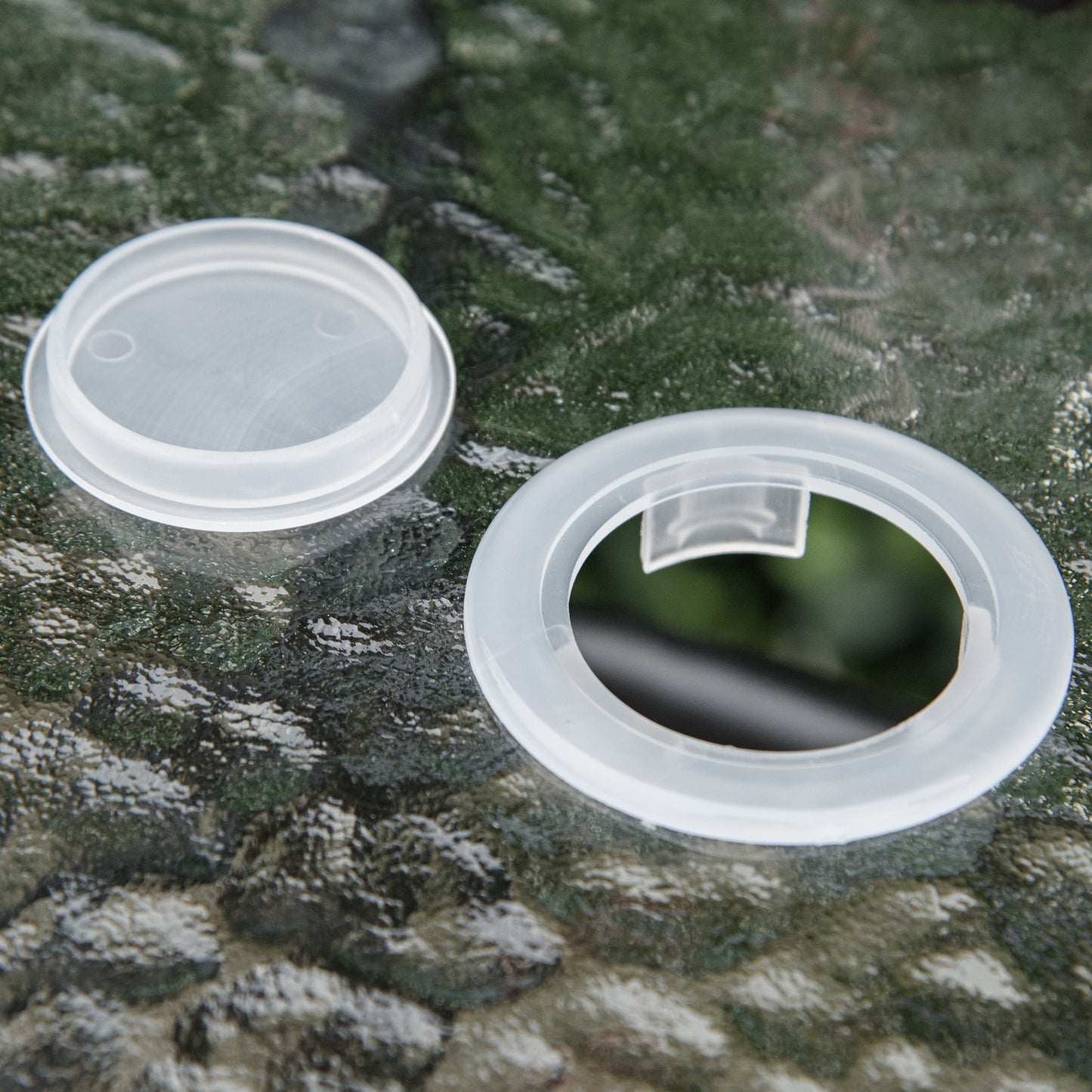 Outsunny 4 Piece Outdoor Patio Dining Furniture Set, 2 Folding Chairs, Adjustable Angle Umbrella, Wave Textured Tempered Glass Dinner Table, Beige