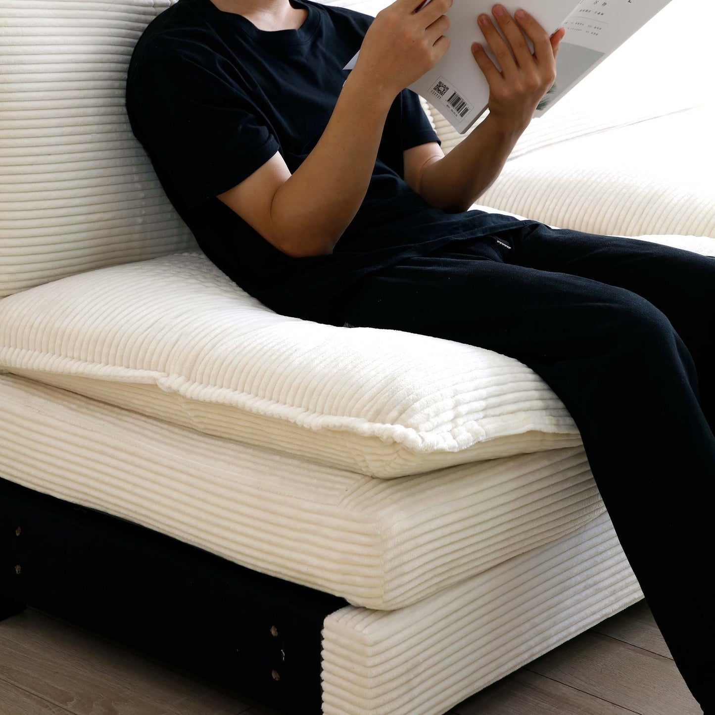 Modern Living Room Sofa Two-Piece Set, Suitable for Living room and Bedroom Sofa Set, Consists of two pieces of 2 Seater Sofa,Beige Corduroy