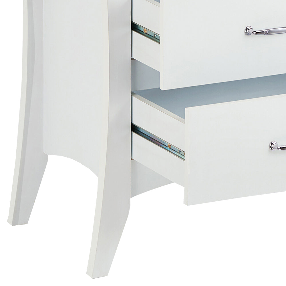White 2-Drawer Nightstand