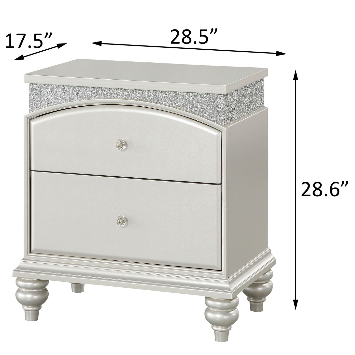 Platinum 2-drawer Nightstand