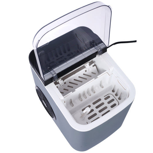 Ice Maker Countertop, Portable Ice Machine, Self-Cleaning Ice Makers with Basket and Scoop, 9 Cubes in 6 Mins, 26 lbs per Day, Ideal for Home, Kitchen,ETL and FDA certificate.