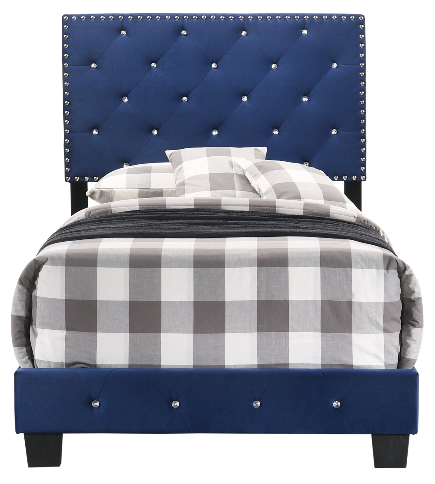 Stylish Twin Bed In Navy Blue Hue