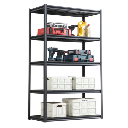 5 Tier Heavy Duty Metal Storage Shelves ,Easy to Assemble ,Adjustable ,Storage Shelves for Basements, Garages and Kitchen, 78 "H*47.2"W*23.6 "D