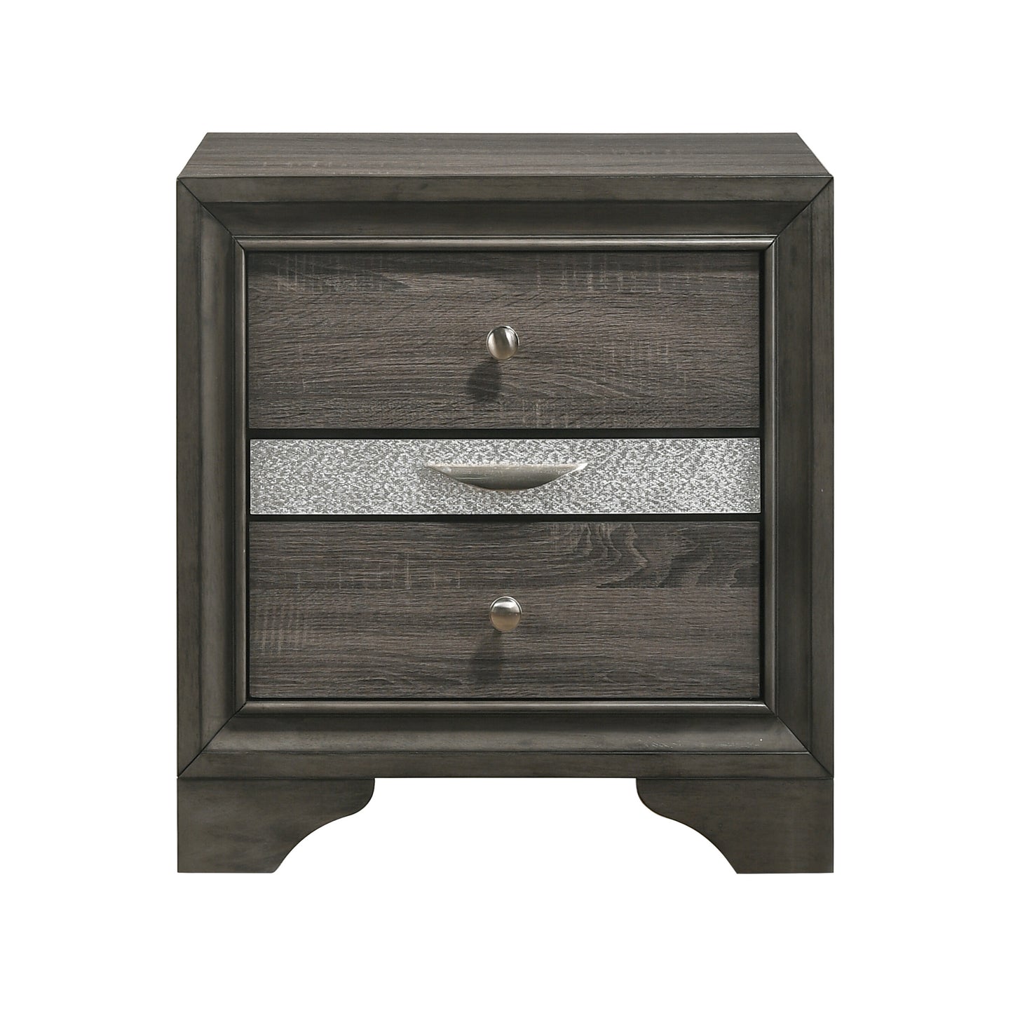 Grey 3-drawer Nightstand