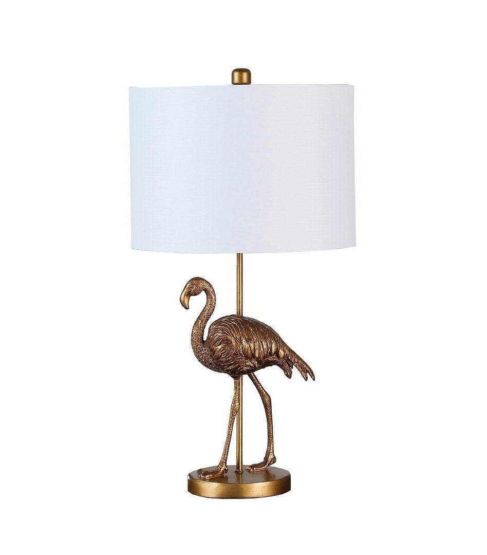 26' Matte Gold Flamingo Resin Table Lamp