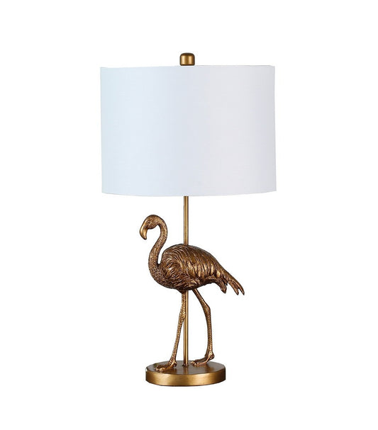 26' Matte Gold Flamingo Resin Table Lamp