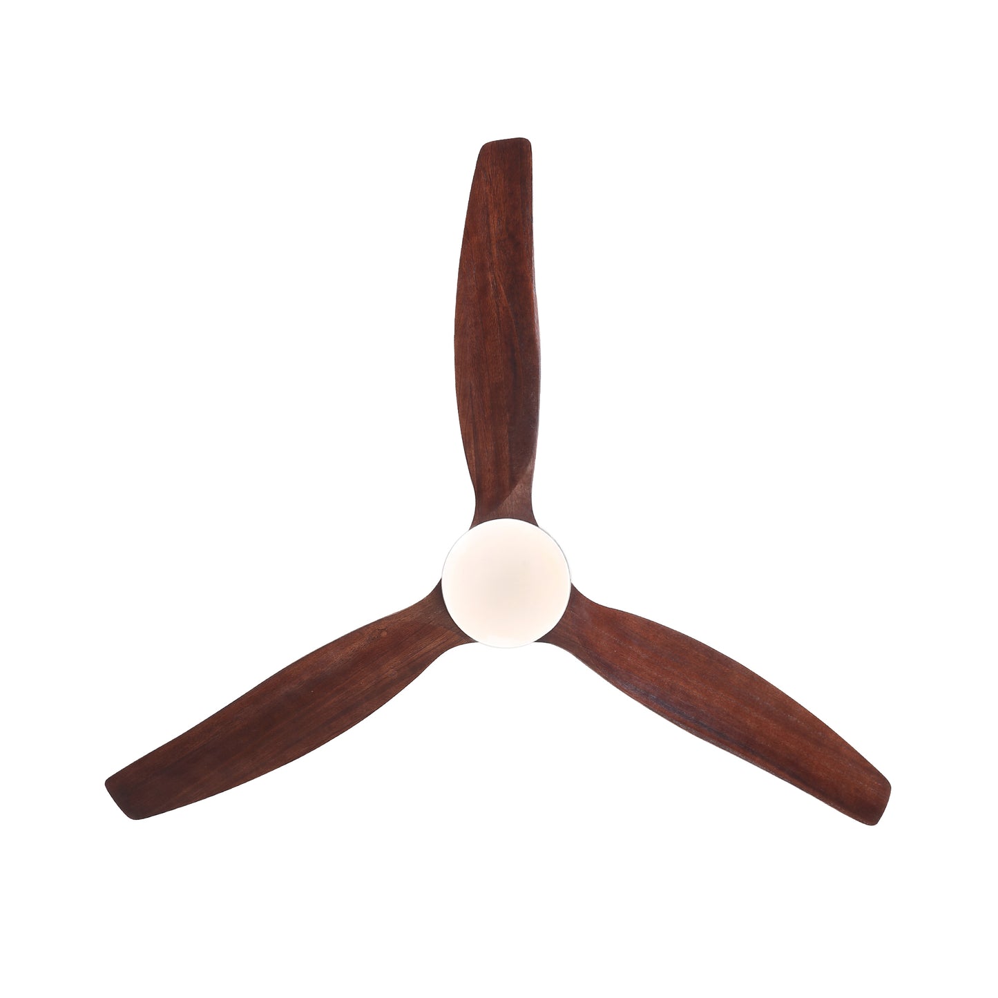 52 In.Intergrated LED Low Profile Ceiling Fan Lighting with Brown Solid Wood Blade