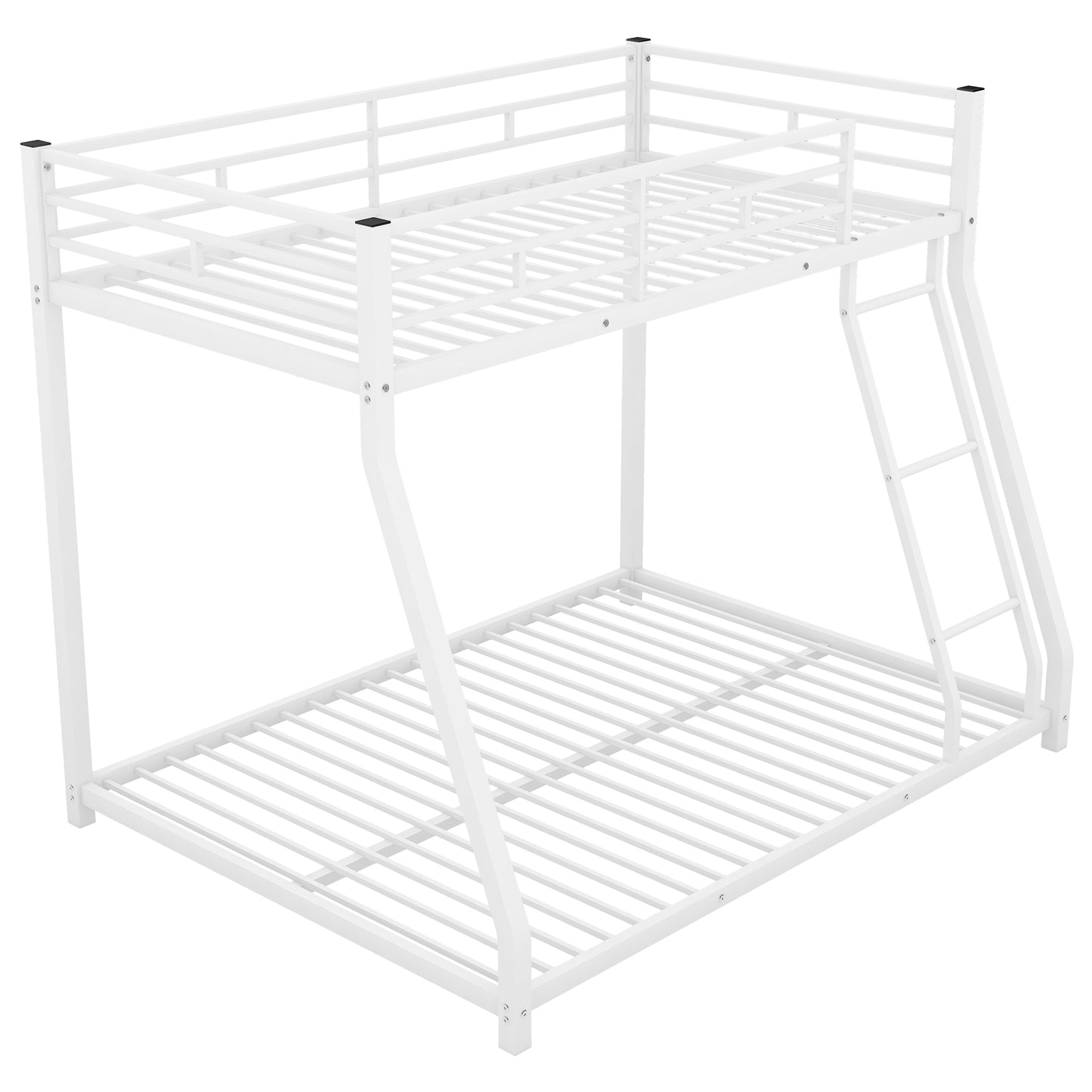 Metal Floor Bunk Bed, Twin over Full,White(OLD SKU:MF193244AAK)