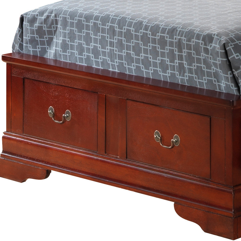 Elegant Cherry Wood Twin Storage Bed