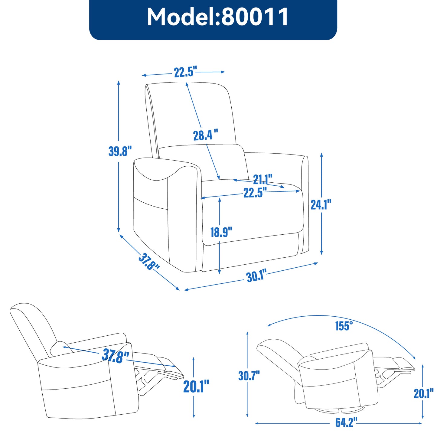 Beige Swivel and Rocker Power Recliner Chair, Heavy Duty Motion Mechanism with USB and Type-C Ports