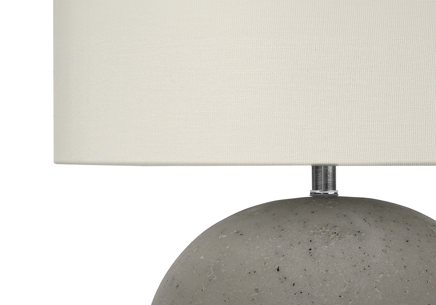 Lighting, 20"h, Table Lamp, Grey Concrete, Ivory / Cream Shade, Contemporary