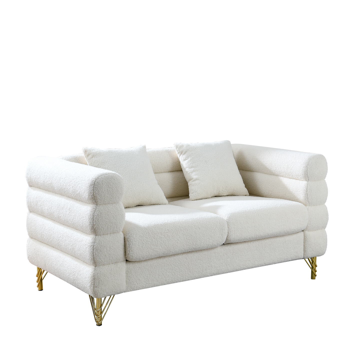 3-seater + 2-seater Combination sofa.White teddy(Ivory)