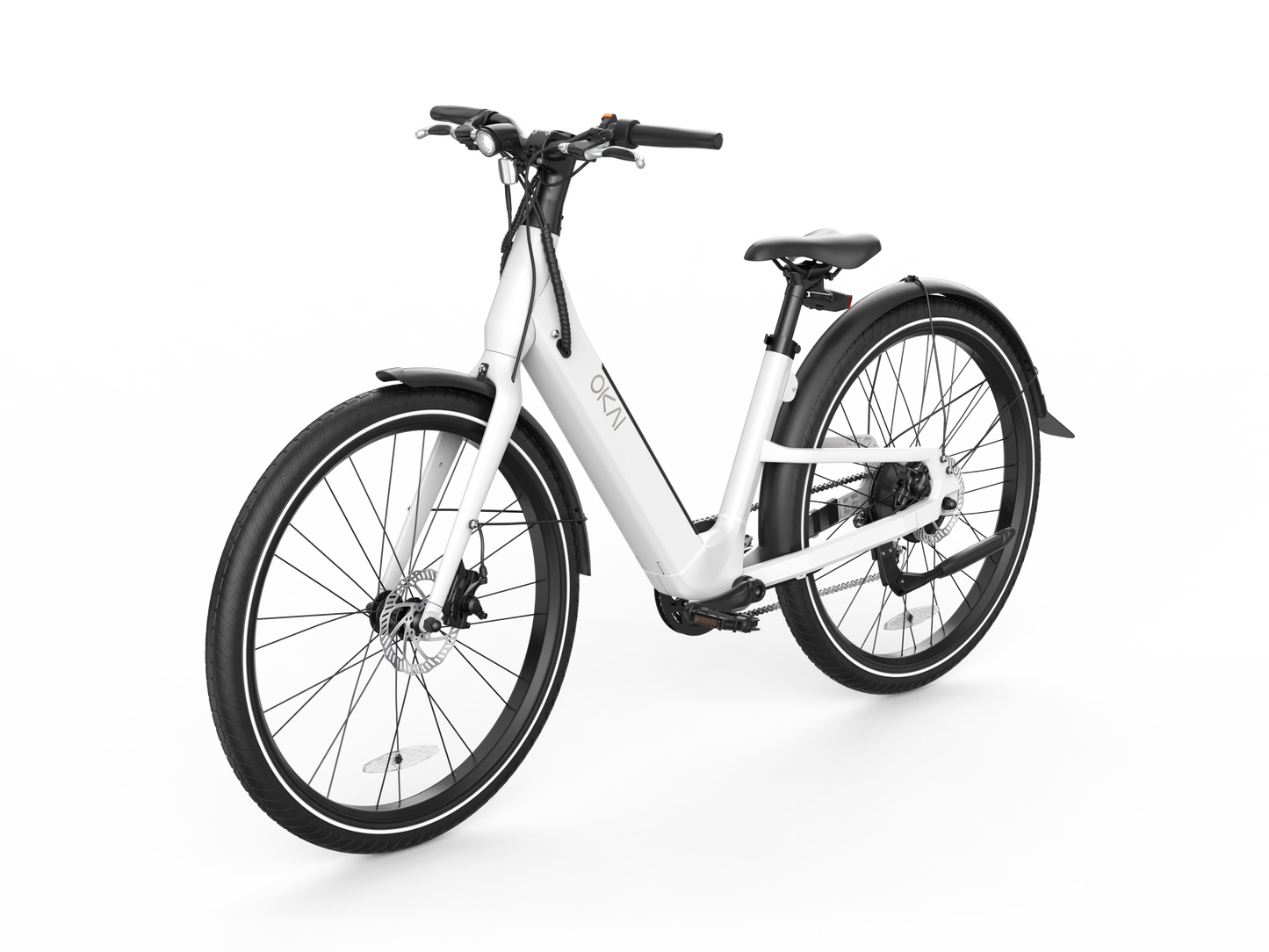 Electric Bike w/ 40 Miles Max Operating Range and 25 mph Max Speed - White