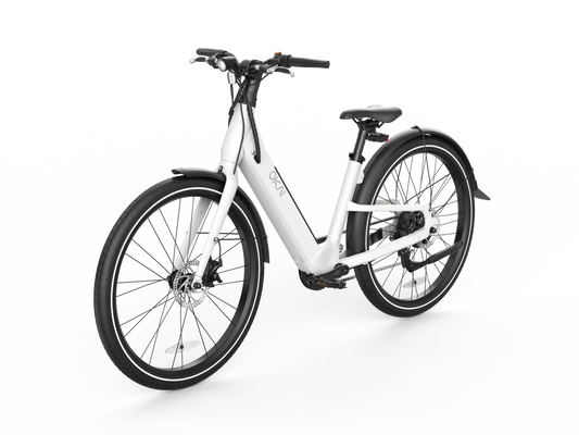 Electric Bike w/ 40 Miles Max Operating Range and 25 mph Max Speed - White