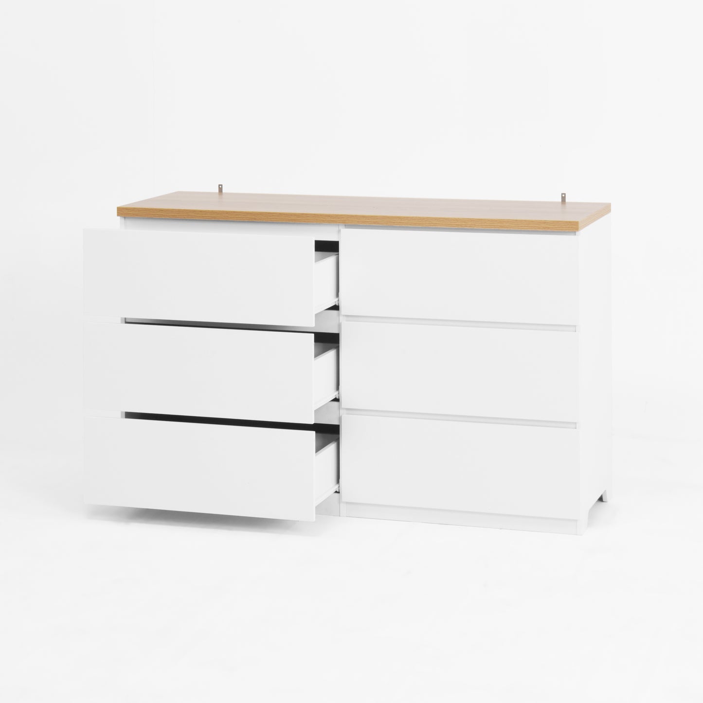 6 Drawer Storage Cabinet ,Dresser, Wood Storage Tower Clothes Organizer, Wide Chest of 6 Drawers, Large Storage Space for Bedroom, Hallway, Entryway Living Room