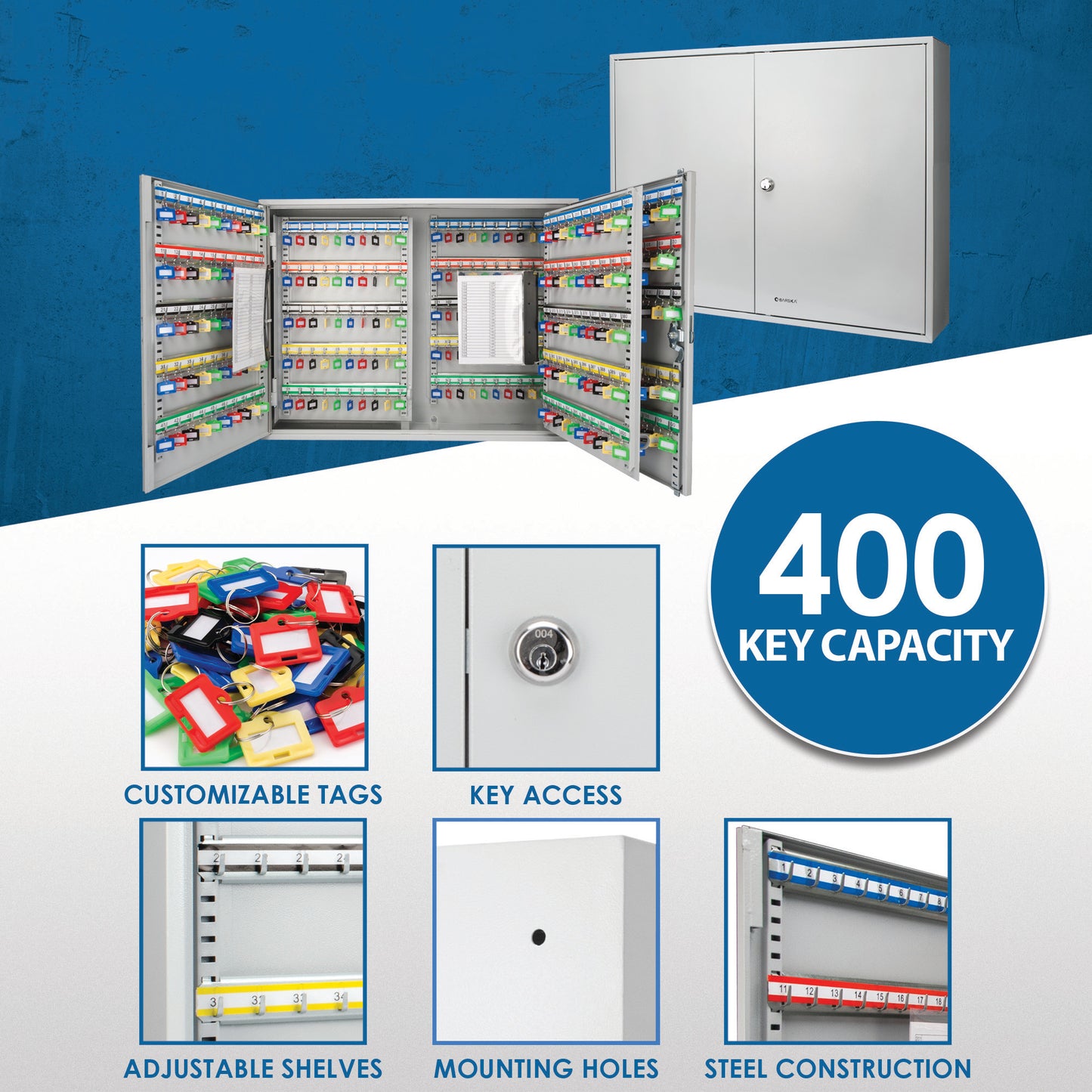 400 Key Adjustable Key Cabinet With Key Lock