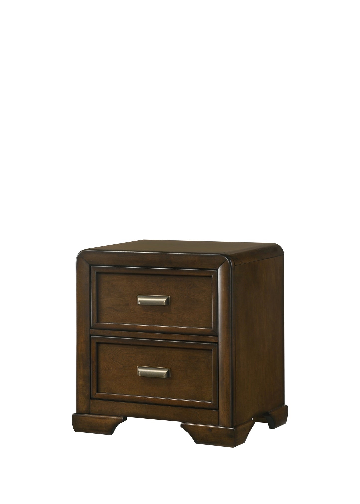 Contemporary Style 1pc 2-Drawer Nightstand Dark Brown Finish Wooden Home Bedroom Furniture