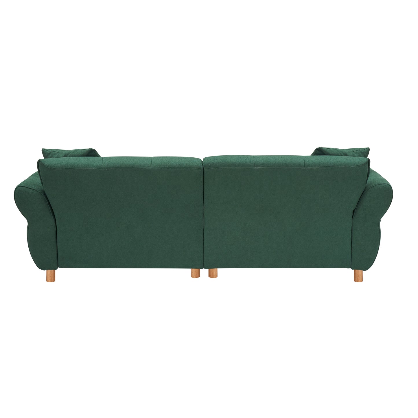 93.70 inches long, Teddy Sofa Fabric,with two matching pillows and three spacious and comfortable seats, for Apartment Office Living Room - Green