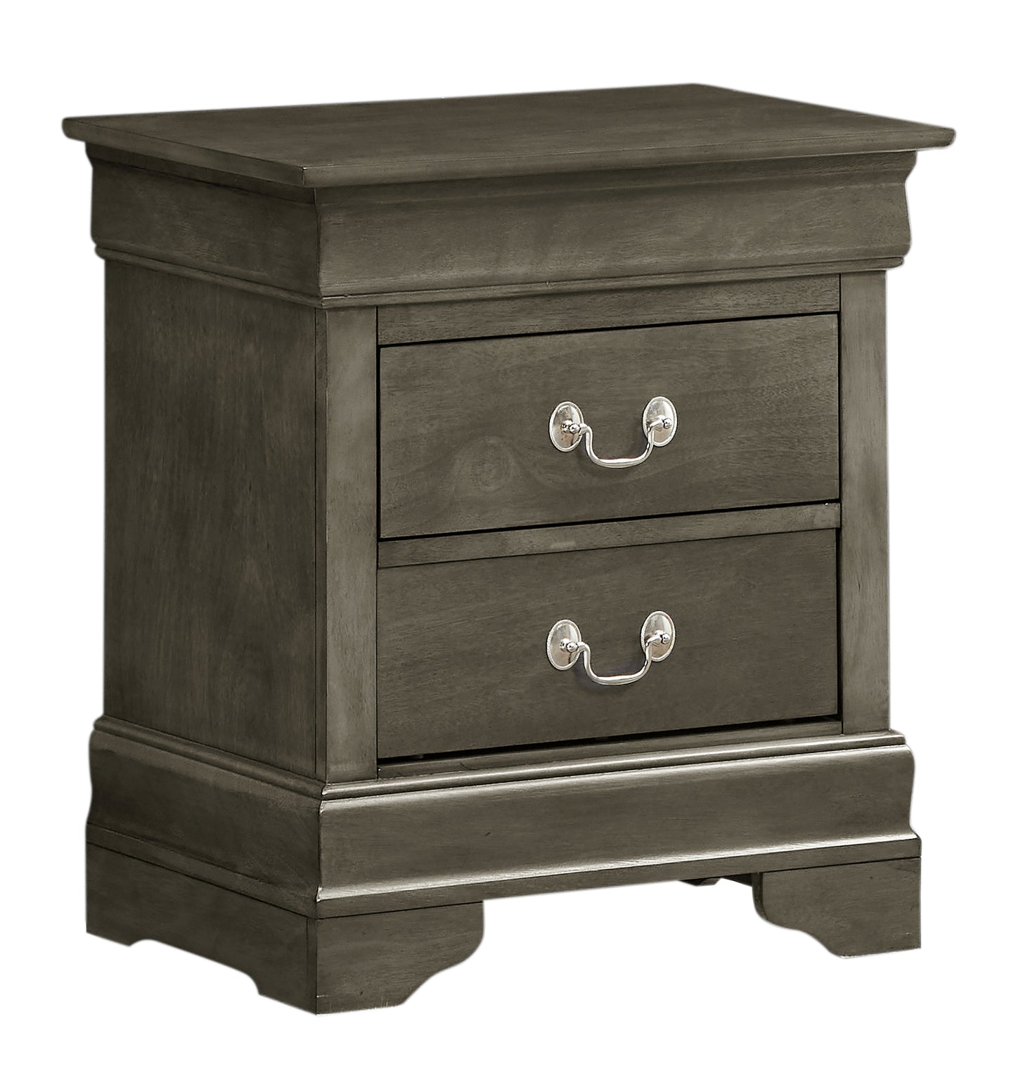 Charming Traditional Gray Nightstand