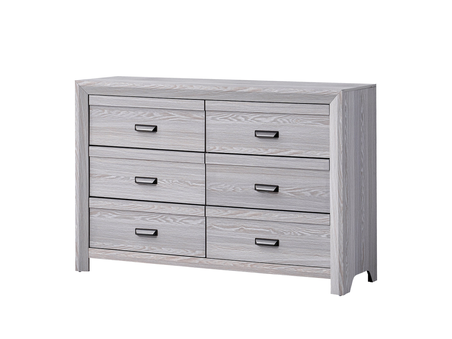 1pc Contemporary Six Drawers Dresser Gray Driftwood Finish Rustic Finish Bedroom Wooden Furniture
