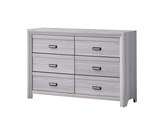 1pc Contemporary Six Drawers Dresser Gray Driftwood Finish Rustic Finish Bedroom Wooden Furniture