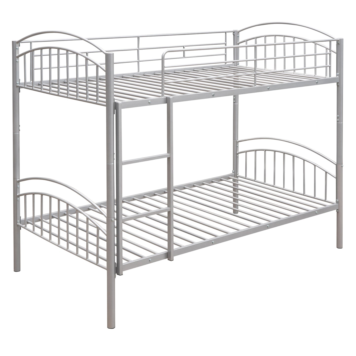 Twin Over Twin Metal Bunk Bed,Divided into Two Beds(Silver){OLD SKU:MF280424AAN}