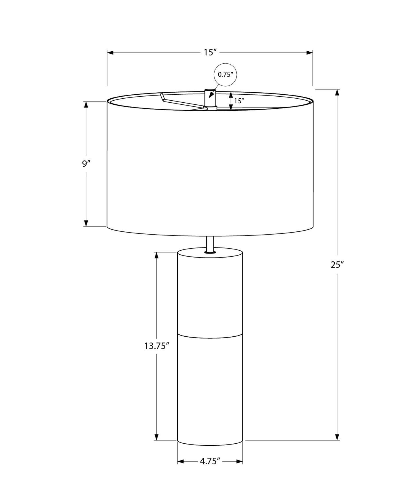 Lighting, 25"h, Table Lamp, Black Concrete, Black Shade, Contemporary