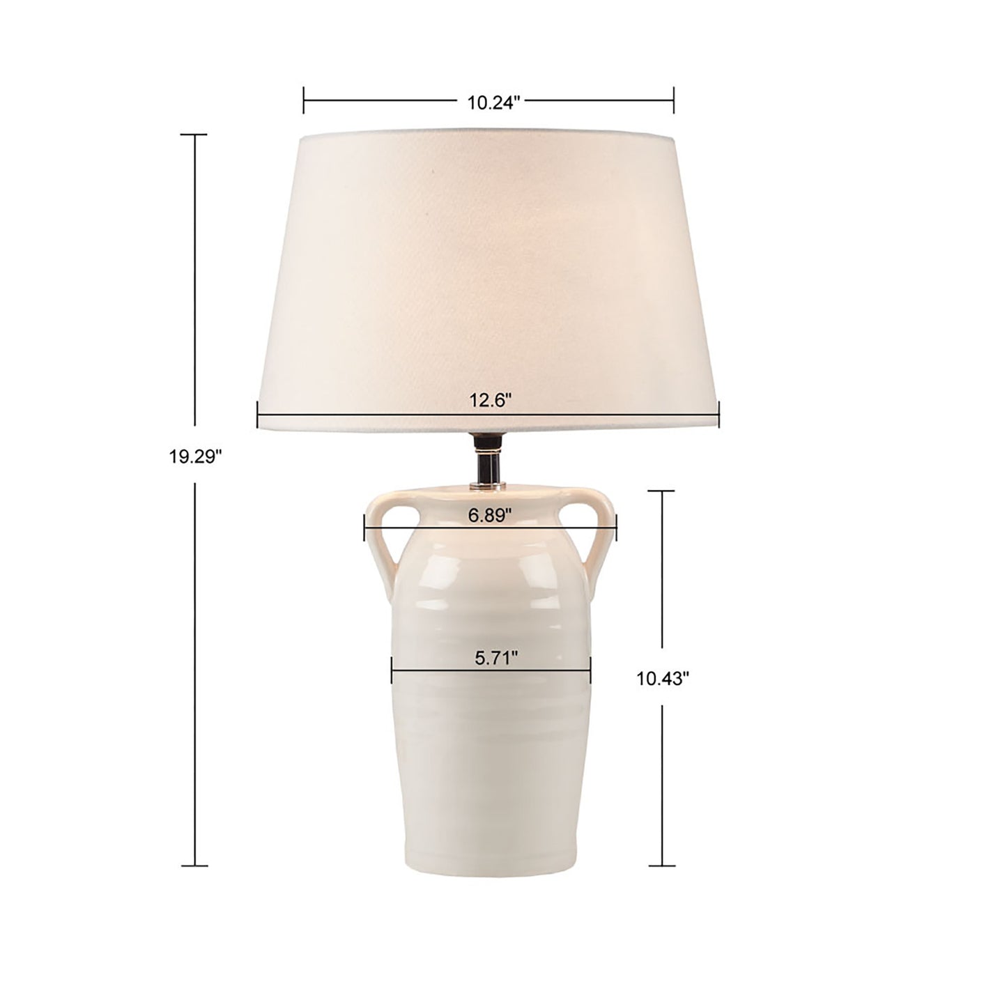 Ceramic Table Lamp with Handles