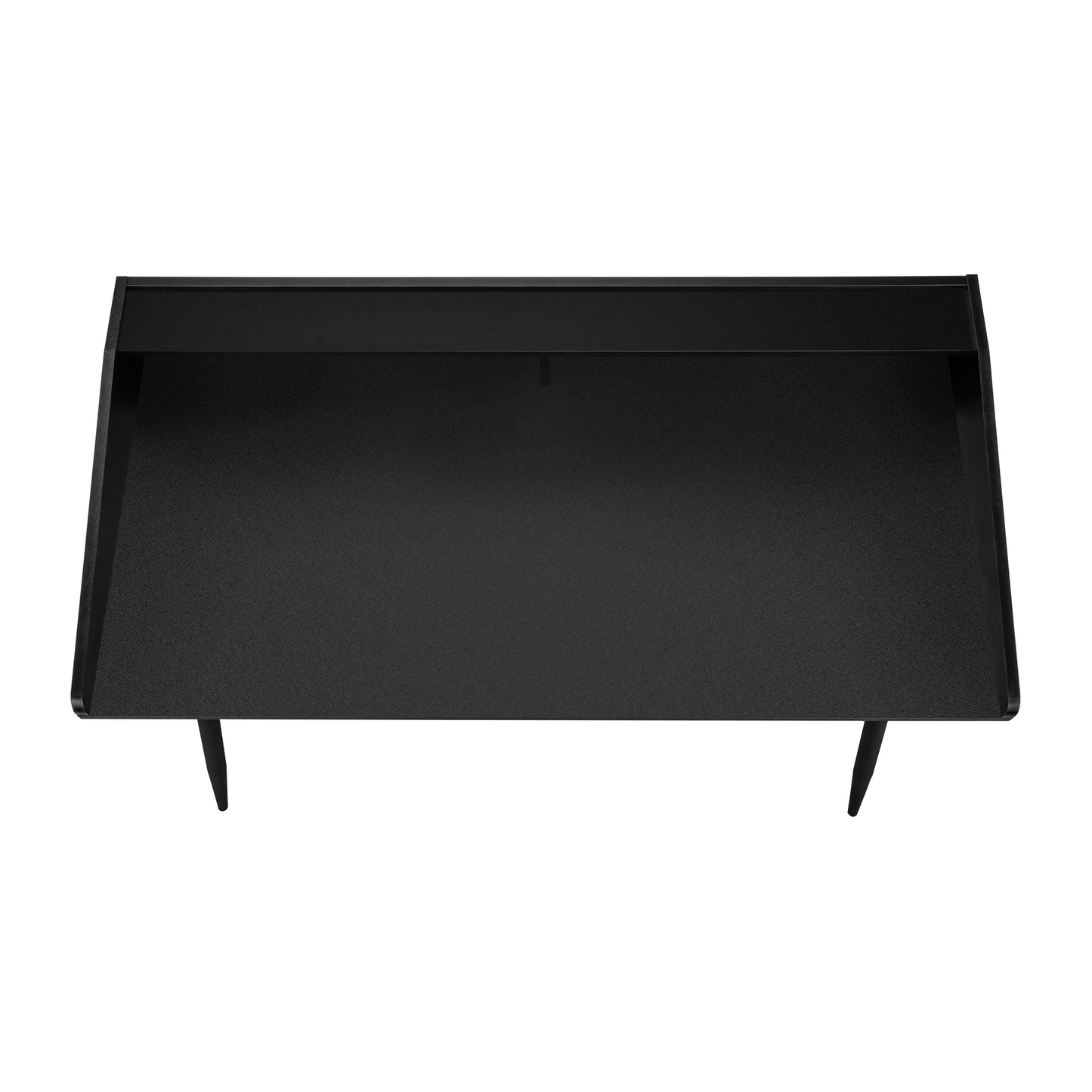 Computer Desk, Home Office, Laptop, Storage Shelves, 48"l, Work, Black Laminate, Black Metal, Contemporary, Modern