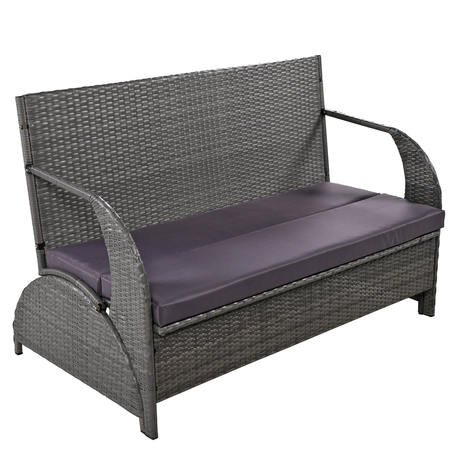 U_STYLE Versatile outdoor loveseat that converts to four seats and a table, suitable for gardens and lawns