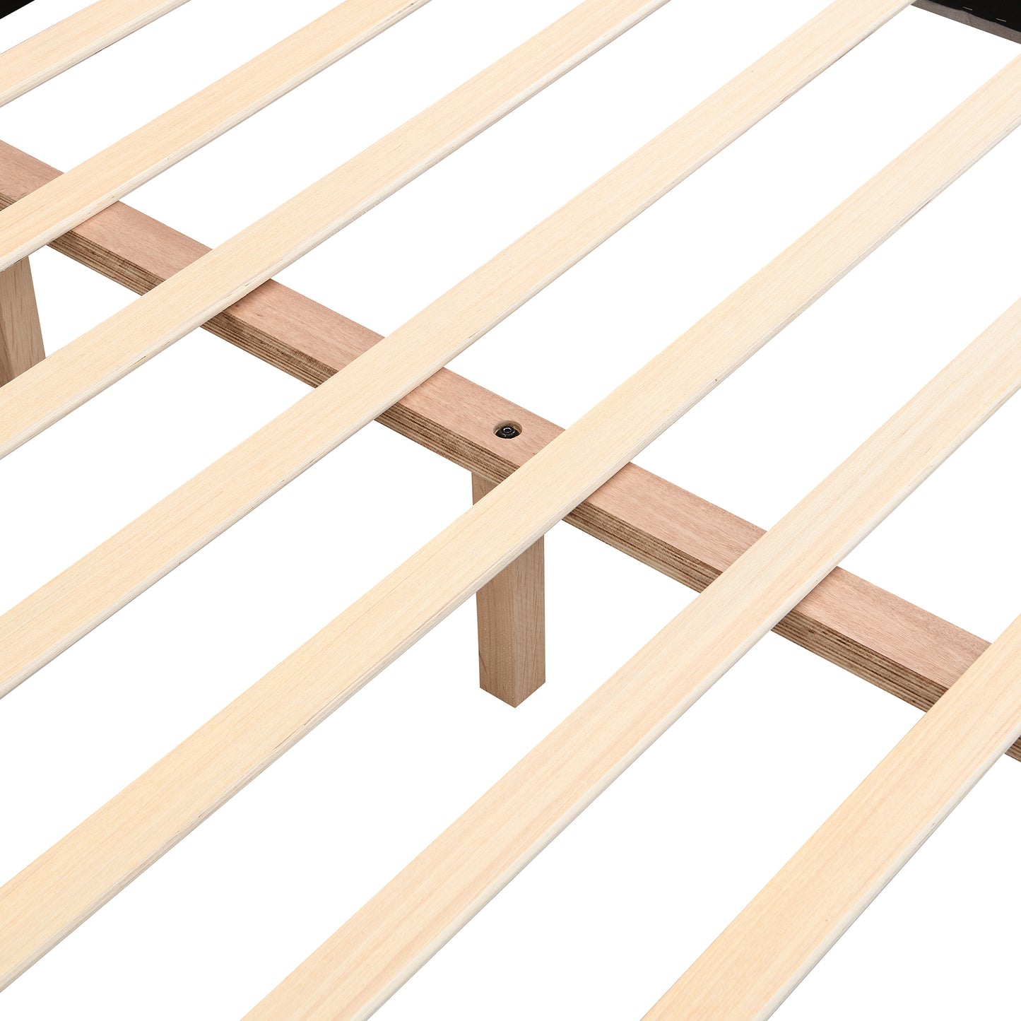 Full Size Upholstered Platform Bed Frame with Cookie-Shaped  Headboard, Easy Assembly, soft and comfortable,Grey