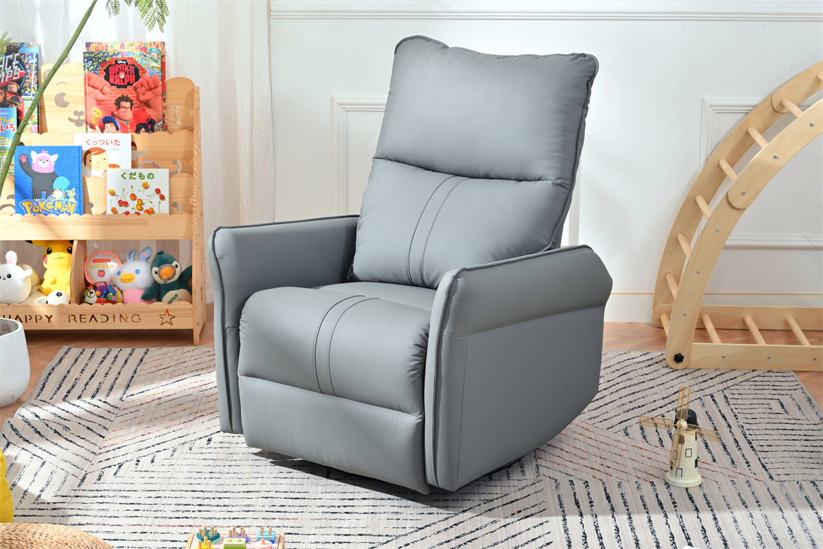 Power Swivel Rocker Recliner Chair for Adults, 270° Swivel Rocking Recliner Chair,Electric Small Recliners for Small Spaces, Single Sofa Recliner for Living Room, Bedroom,RV (Blue-gray+270° Swivel)