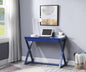 Twilight Blue 1-Drawer Writing Desk with X-shaped Base