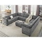 U shape Modular Sectional Sofa,DIY Combination,includes Seven Single Chair, Four Corner and One Ottoman,Grey