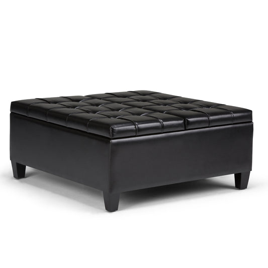 Harrison - Coffee Table Storage Ottoman - Midnight Black