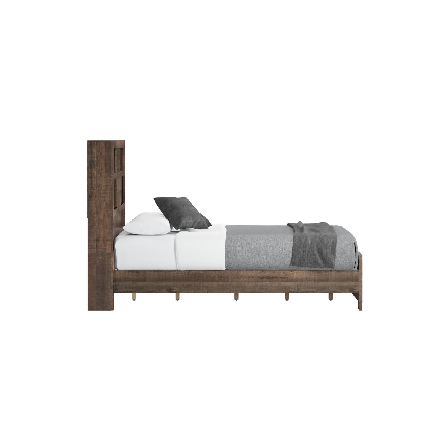 Plinz Brown Full Bookcase Bed