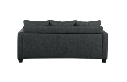 Unique Style Dark Gray Color 1pc Reversible Sofa Chaise Lenin-Like Fabric Upholstered Track Arms Tufted Sectional Sofa