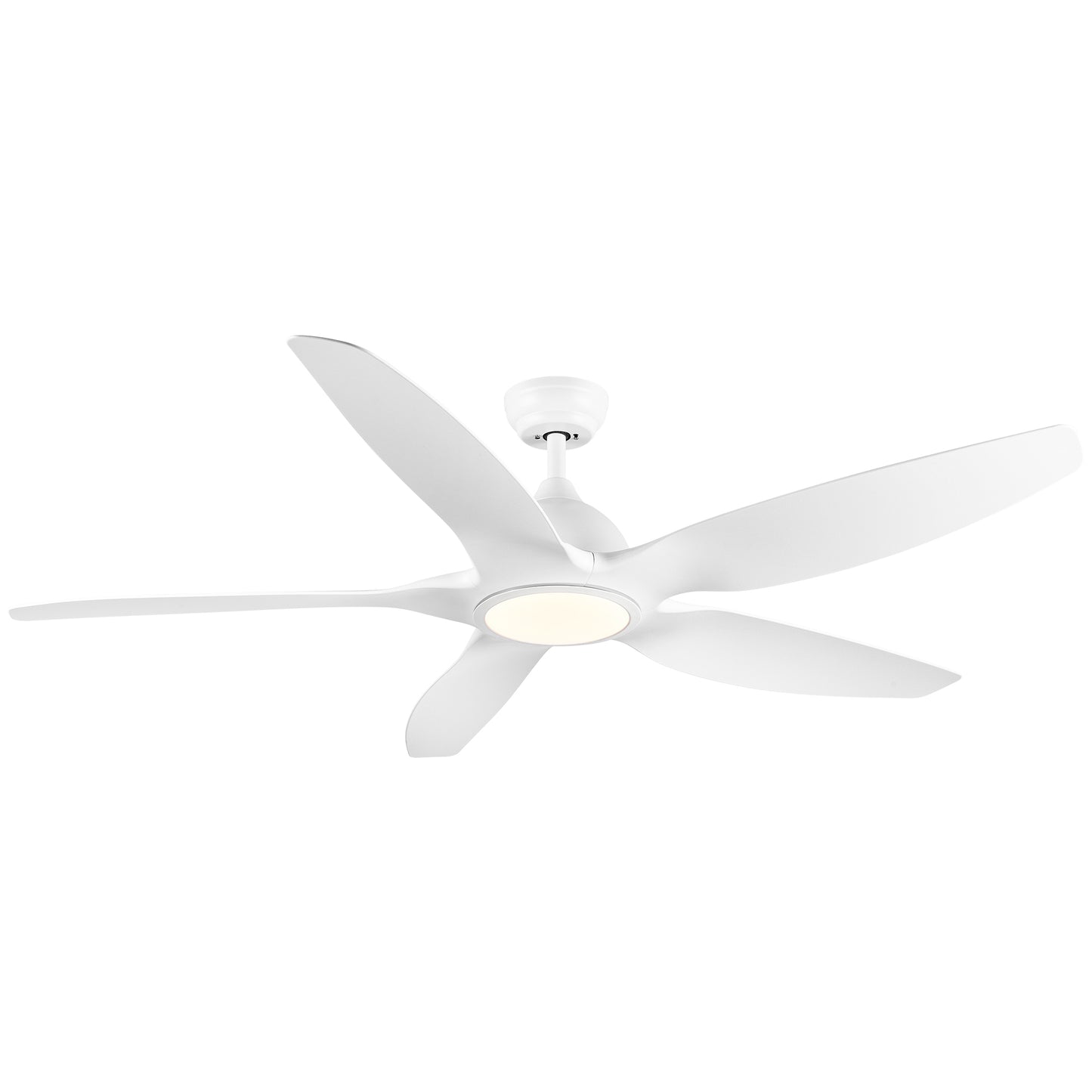 Modern 60 In Intergrated LED Ceiling Fan Lighting with White ABS Blade