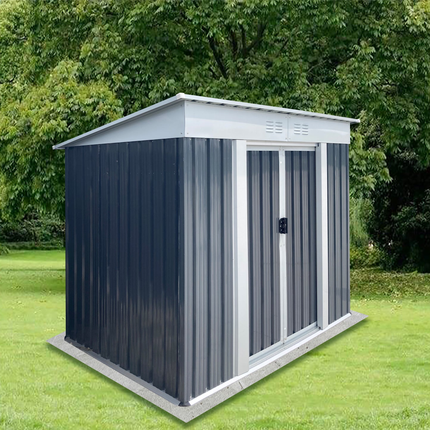 Outdoor Storage Sheds 6FTx4FT Pent Roof Grey