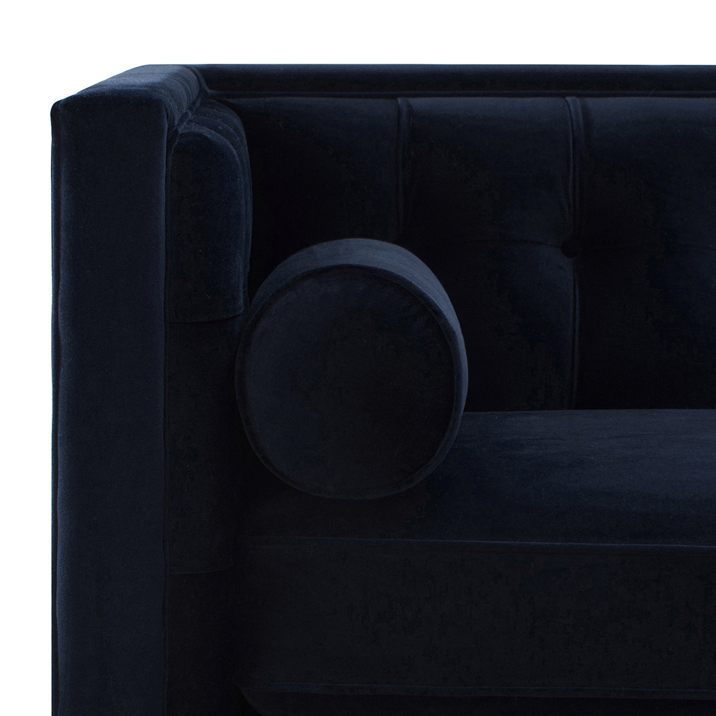 Jack 84" Modern Tuxedo Tufted Sofa, Dark Navy Blue Performance Velvet