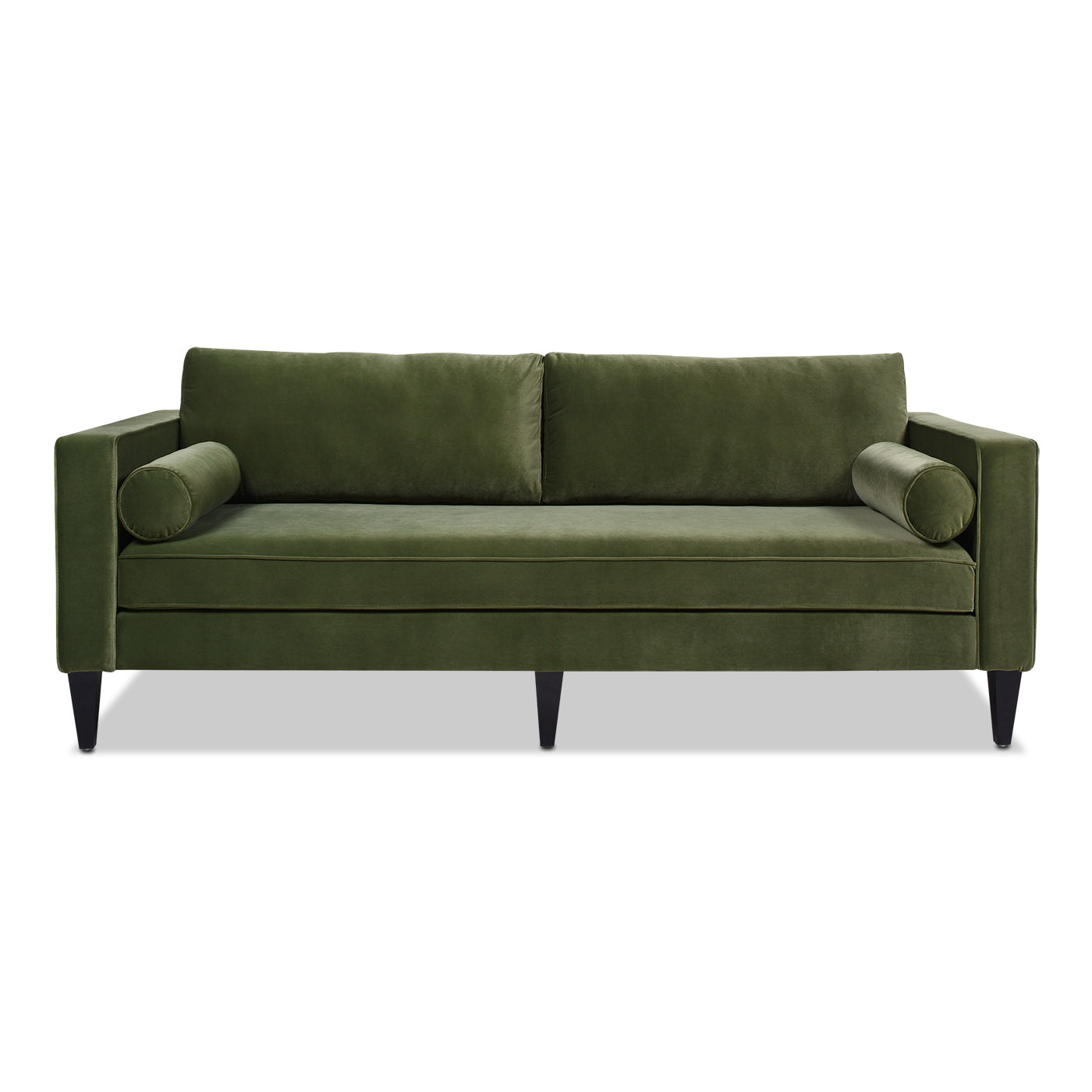 Nicholi 84" Mid-Century Modern Sofa, Olive Green Performance Velvet