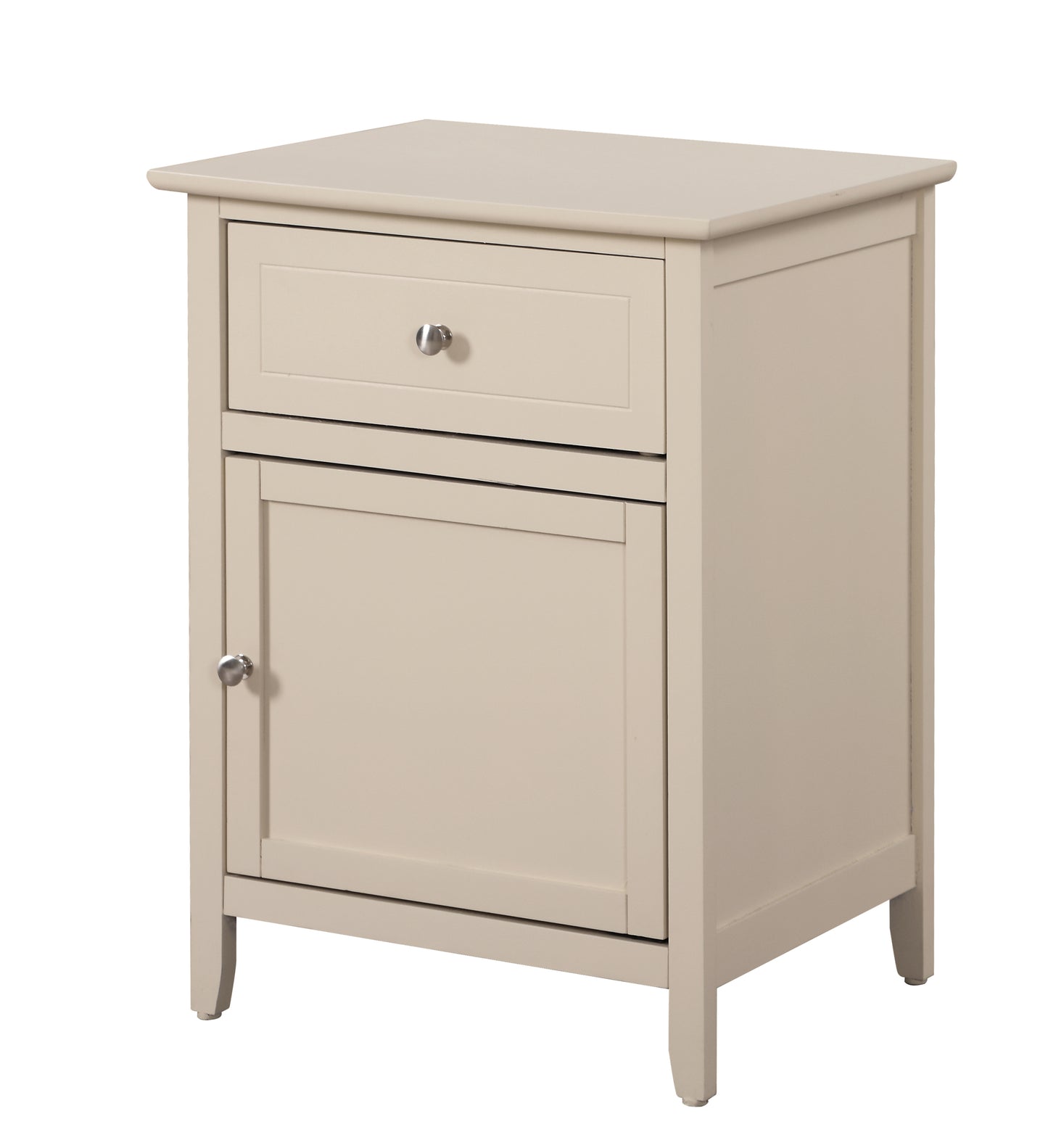 Charming Transitional Nightstand In Beige