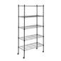 Heavy Duty 5-Tier Shelving Units Adjustable, Wire Shelf with 800 lbs Capacity (160 per Shelf), 24" D x 14" W x 59 "H, Black, 5 Levels, Storage Shelf with Wheels & Leveling Feet