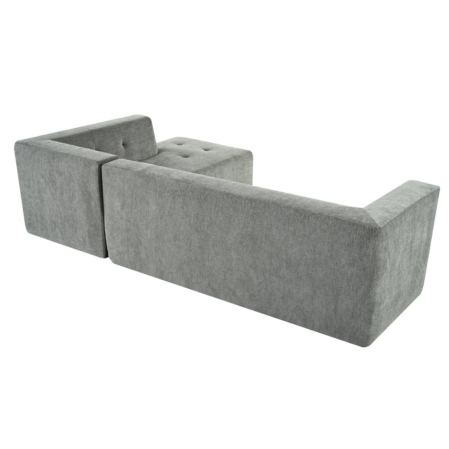 112.2*74" Modular Modular Combination Living Room Sofa Set, Modern Minimalist Sofa, Living Room Upholstered Sofa Bed, Bedroom, 2pcs Computer Free Combination, L-Shaped,Light Gray