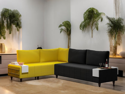 Inferno Sectional, Black-Yellow