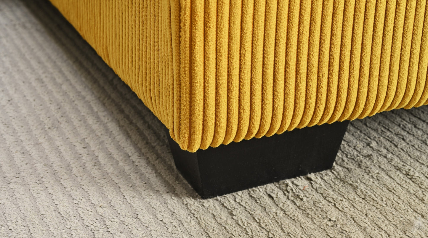 Container Furniture Direct Luxe Oversized Two-Piece Left Facing Sectional Couches for Living Room, 102.4-Inch L Shaped Sofa with Chaise, Upholstered with Corduroy Fabric, Ginger